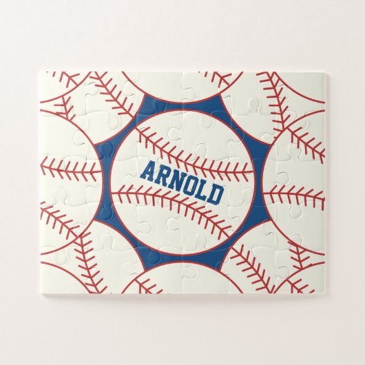 Baseball Pattern - Persoonlijk Legpuzzel (Horizontaal)