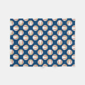 Baseball Pattern Royal Blue Sport Thema Fleece Deken (Voorkant (Horizontaal))