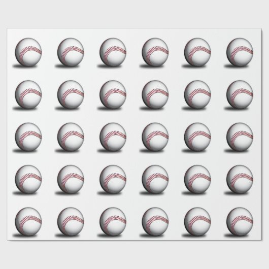 Baseball Pattern Wrapping Paper Cadeaupapier (Vlak)