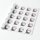 Baseball Pattern Wrapping Paper Cadeaupapier (Uitgerold)
