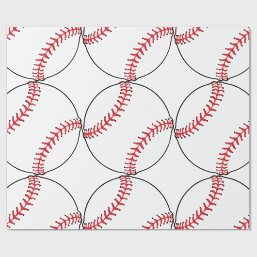 Baseball Pattern Wrapping Paper Cadeaupapier (Vlak)