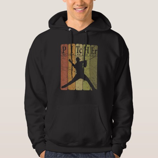 Baseball Periodic Table Elements Nerd Baseball Pit Hoodie (Voorkant)