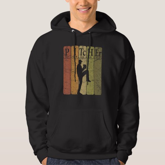 Baseball Periodic Table Elements Nerd Baseball Pit Hoodie (Voorkant)