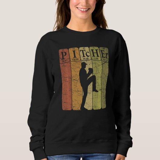 Baseball Periodic Table Elements Nerd Baseball Pit Trui (Voorkant)
