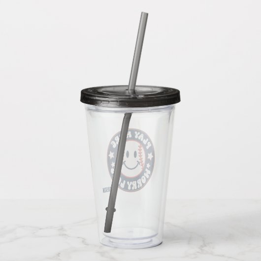 Baseball Personalized Acryltumbler Acryl Drinkbeker (Achterkant)