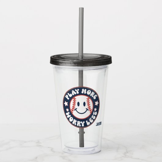 Baseball Personalized Acryltumbler Acryl Drinkbeker (Voorkant)