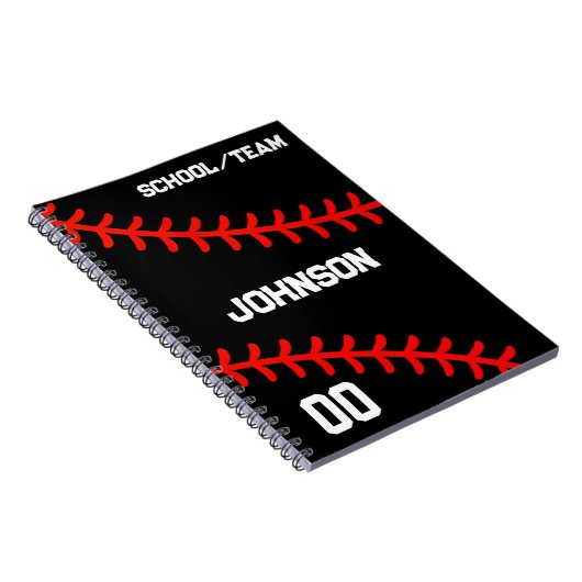 Baseball Personalized Team Sport  Notitieboek (Rechterzijde)