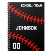 Baseball Personalized Team Sport  Notitieboek (Voorkant)