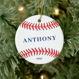 Baseball Persoonlijke Kerstmis Keramisch Ornament