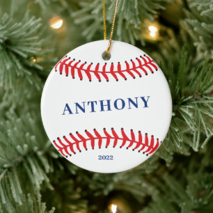 Baseball Persoonlijke Kerstmis Keramisch Ornament