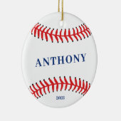Baseball Persoonlijke Kerstmis Keramisch Ornament (Rechts)