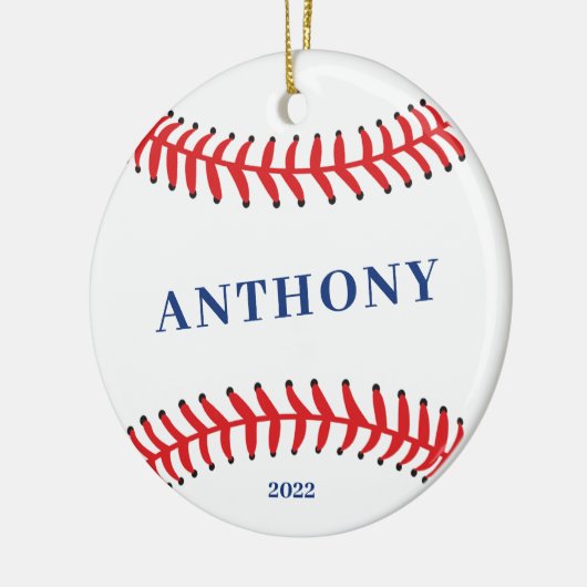 Baseball Persoonlijke Kerstmis Keramisch Ornament (Links)