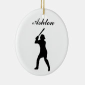Baseball Persoonlijke kerstversiering Keramisch Ornament (Rechts)