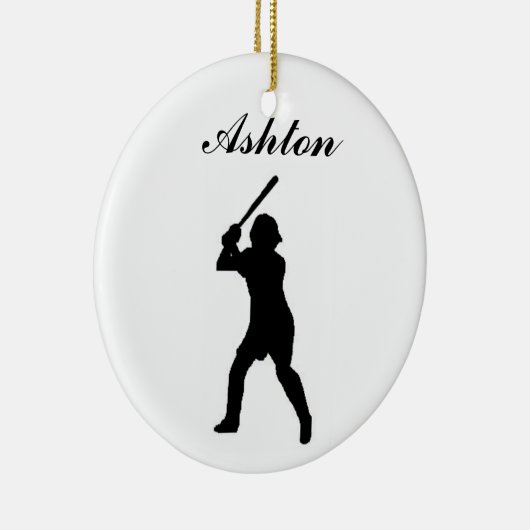 Baseball Persoonlijke kerstversiering Keramisch Ornament (Rechts)