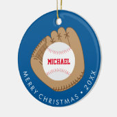 Baseball Persoonlijke Kinder foto Keramisch Ornament (Links)