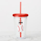 Baseball Persoonlijke Kinderen Acryl Drinkbeker (Voorkant)