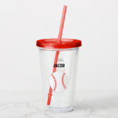 Baseball Persoonlijke Kinderen Acryl Drinkbeker (Achterkant)