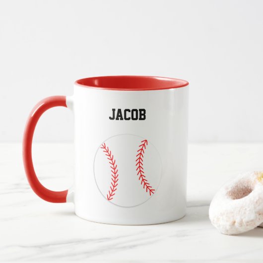 Baseball Persoonlijke Kinderen Mok (Met donut)