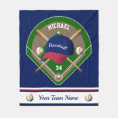 Baseball Pet Bats Diamond Name Team Fleece Deken (Voorkant)