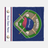 Baseball Pet Bats Diamond Name Team Fleece Deken (Voorkant (Horizontaal))