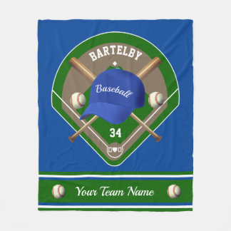 Baseball Pet Bats Diamond Name Team Fleece Deken