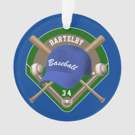 Baseball Pet Bats Diamond Persoonlijk Naam Number Ornament