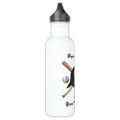 Baseball Pet Crossed Bats Name Liberty Bottle Waterfles (Links)