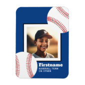 Baseball Photo Add Jouw naam - Kan blauw bewerken Magneet (Verticaal)