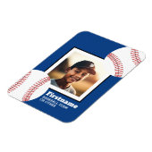 Baseball Photo Add Jouw naam - Kan blauw bewerken Magneet (Linkerzijde)