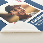 Baseball Photo Add Jouw naam - Kan Kleur bewerken Sherpa Deken (3/4)