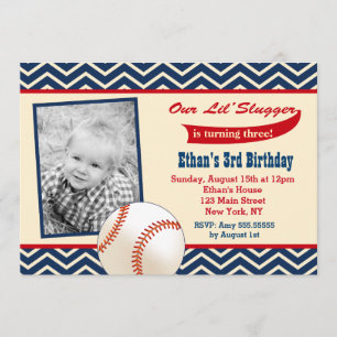 Baseball Photo Birthday Party Invitations Kaart