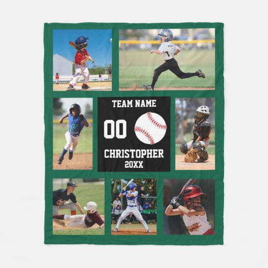 Baseball Photo Collage Fleece Deken (Voorkant)