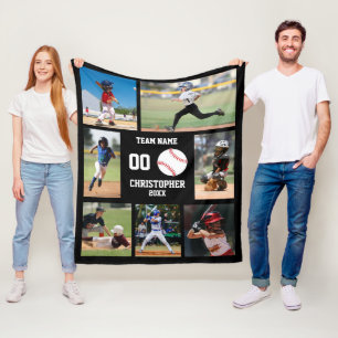 Baseball Photo Collage Fleece Deken