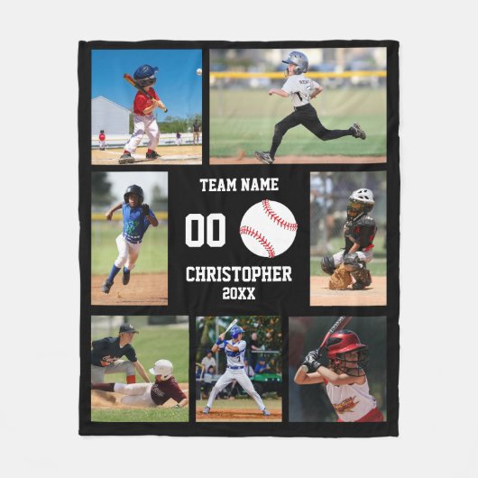 Baseball Photo Collage Fleece Deken (Voorkant)