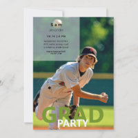 Baseball Photo Graduation Party II Uitnodiging