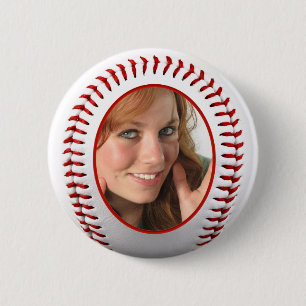 Baseball Photo Lijst Sjabloon Ronde Button 5,7 Cm