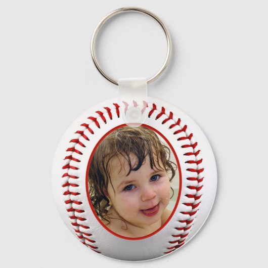 Baseball Photo Lijst Sjabloon Sleutelhanger (Voorkant)