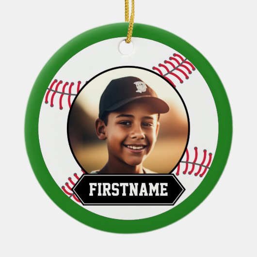 Baseball Photo Ornament for Youth (Voorkant)