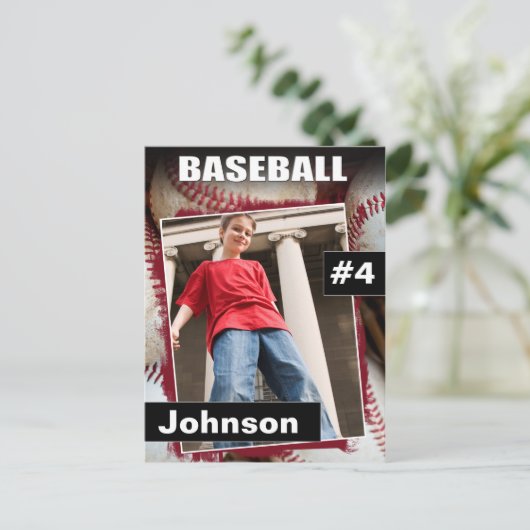 Baseball Photo Sports Trading Card Briefkaart (Staand voorkant)