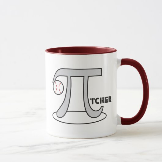 Baseball Pi-tcher Wiskunde Theme Mok Funny Pi Day  (Rechts)
