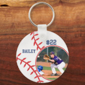Baseball Pin Naam Jersey Sleutelhanger (Voorkant)