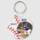Baseball Pin Naam Jersey Sleutelhanger (Achterkant)