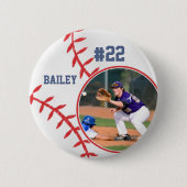 Baseball Pin Name Jersey Number Foto Button (Voorkant)