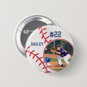 Baseball Pin Name Jersey Number Foto Button (Voorkant /achterkant)