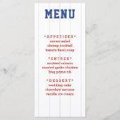 Baseball Pinstripe Bruiloft Details Menu (Voorkant)