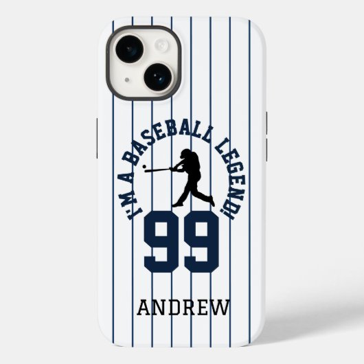 Baseball Pinstripe Jersey Nummerontwerp Case-Mate iPhone Case (Achterkant)