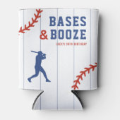 Baseball Pinstripe Sports Birthday Party Blikjeskoeler (Voorkant)