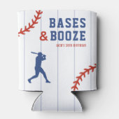 Baseball Pinstripe Sports Birthday Party Blikjeskoeler (Achterkant)