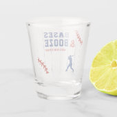 Baseball Pinstripe Sports Birthday Party Shot Glas (Achterkant)