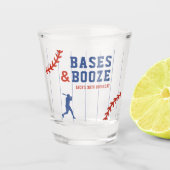 Baseball Pinstripe Sports Birthday Party Shot Glas (Voorkant)
